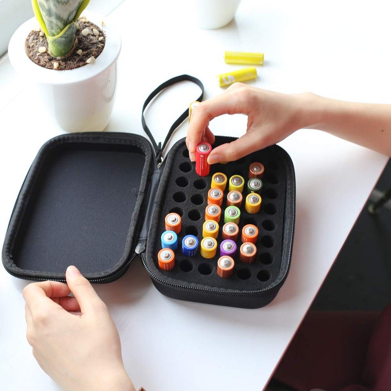 Comecase Hard Battery Organizer Storage Box Carrying Case Bag - Holds 48 Batteries AA [ Not Include Tester and Accessories ] - Image 3